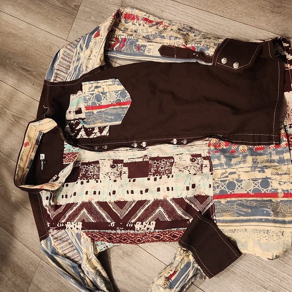 Woodin Western Patchwork Long Sleeve Shirt - Picture 3 of 5